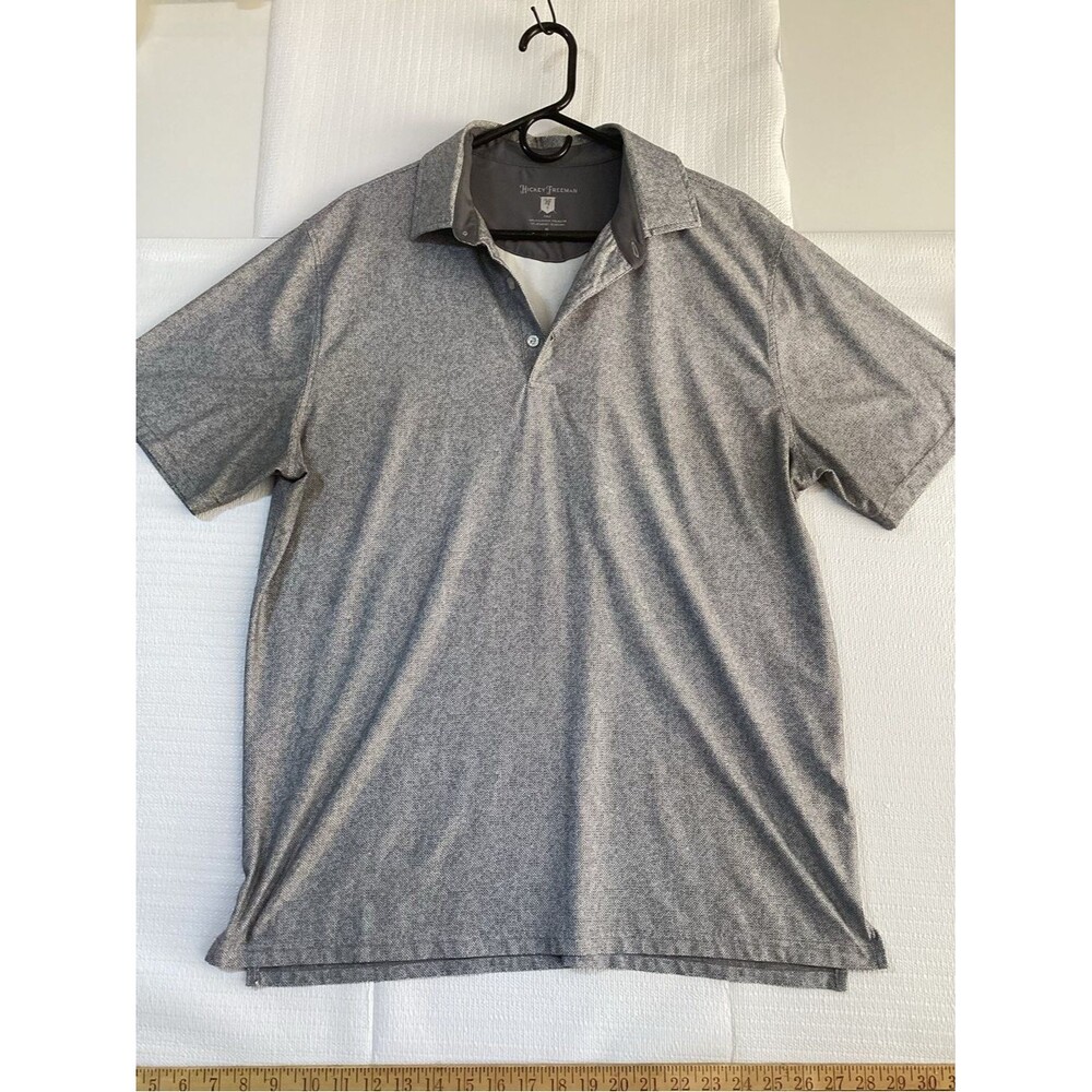 Hickey Freeman Heather Gray Short-Sleeve Polo